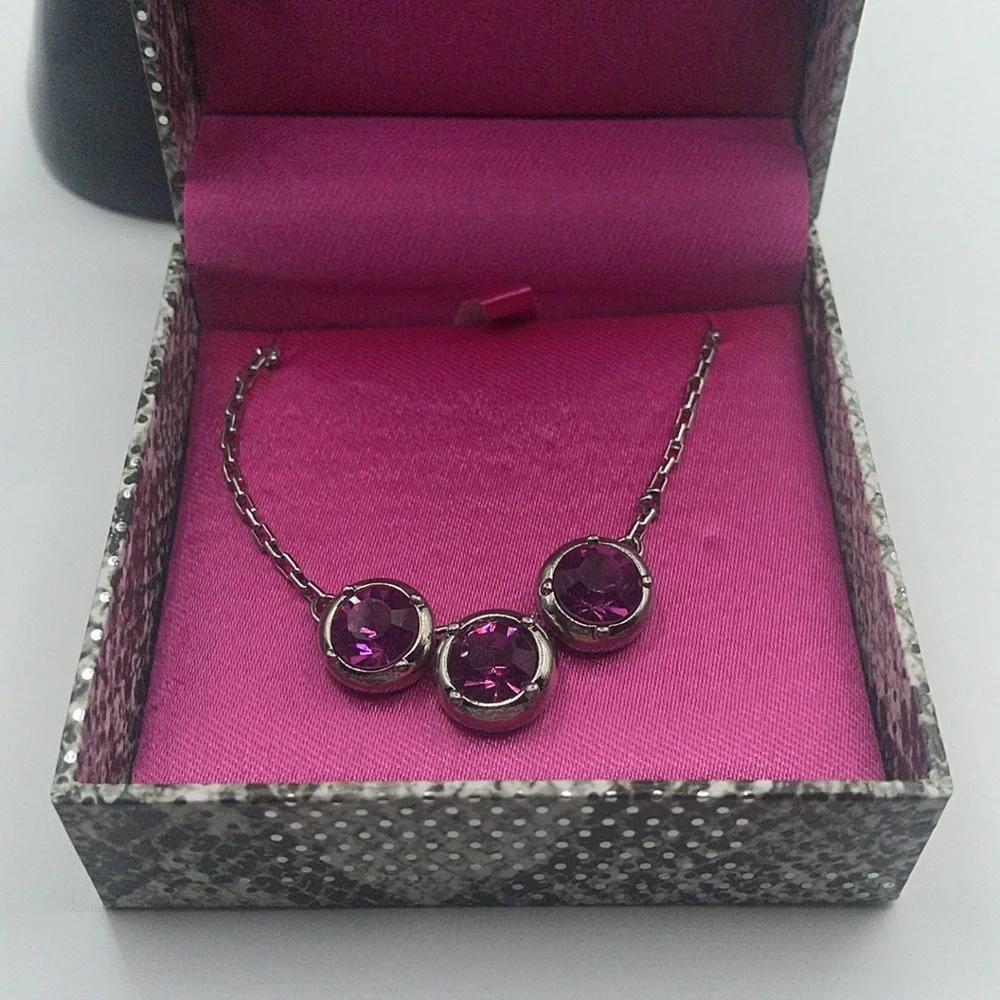 Jessica Simpson Purple Crystal Pendant Necklace